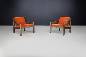Mid century modern Vico Magistretti Carimate lounge chairs for Cassina, Italy 1960s Mid-20th century