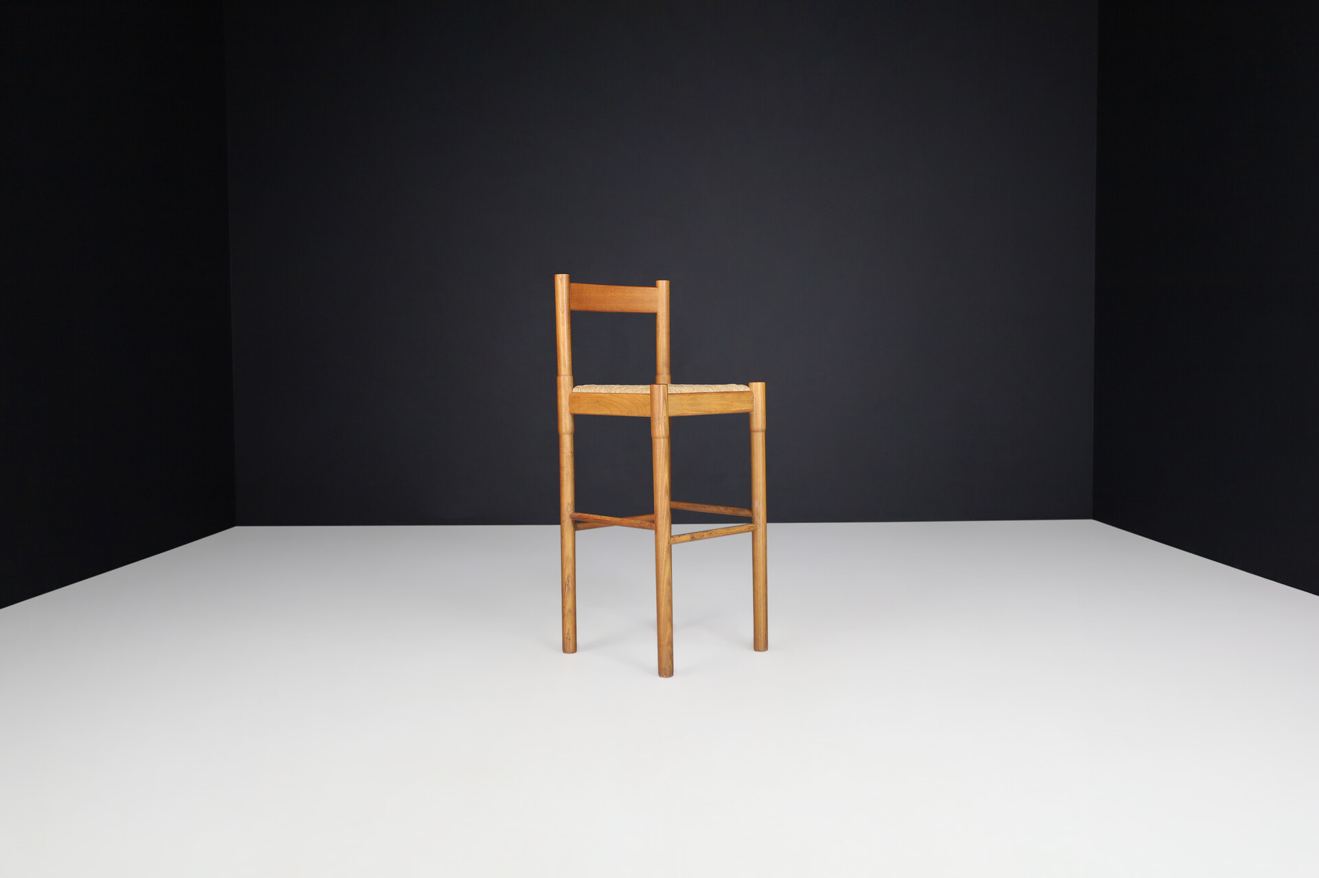 Mid century modern Vico Magistretti for Cassina bar stools in ash and rush Italy, 1960s Mid-20th century