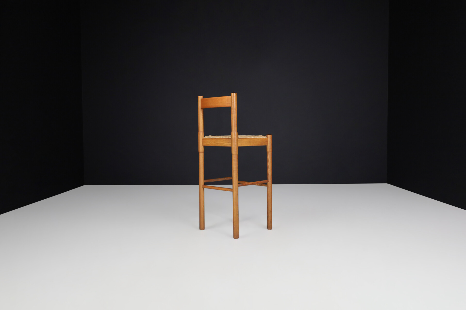 Mid century modern Vico Magistretti for Cassina bar stools in ash and rush Italy, 1960s Mid-20th century