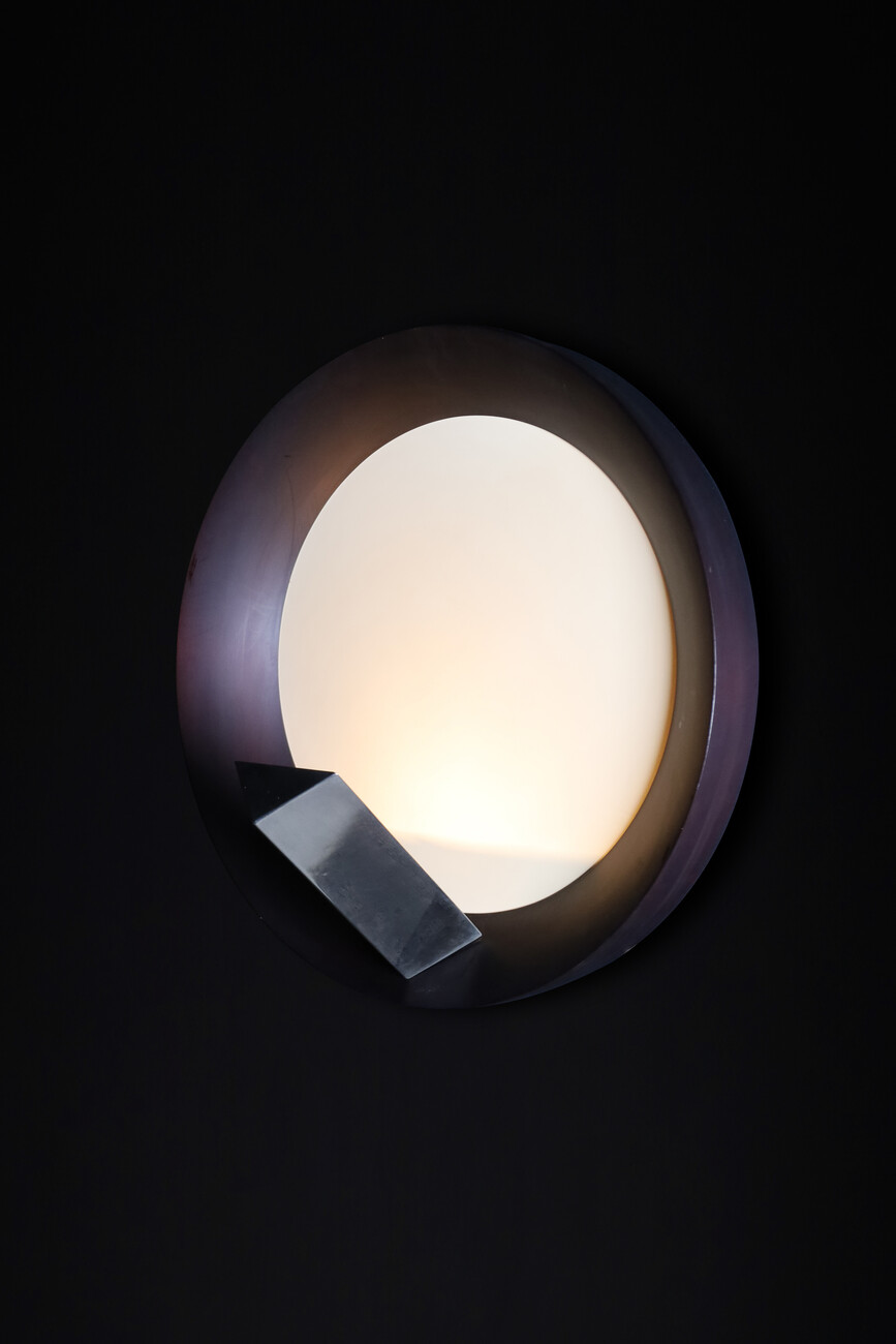 Mid century modern Vladimír Nývlt Solid Wood and steel wall light, Praque 1970s Late-20th century