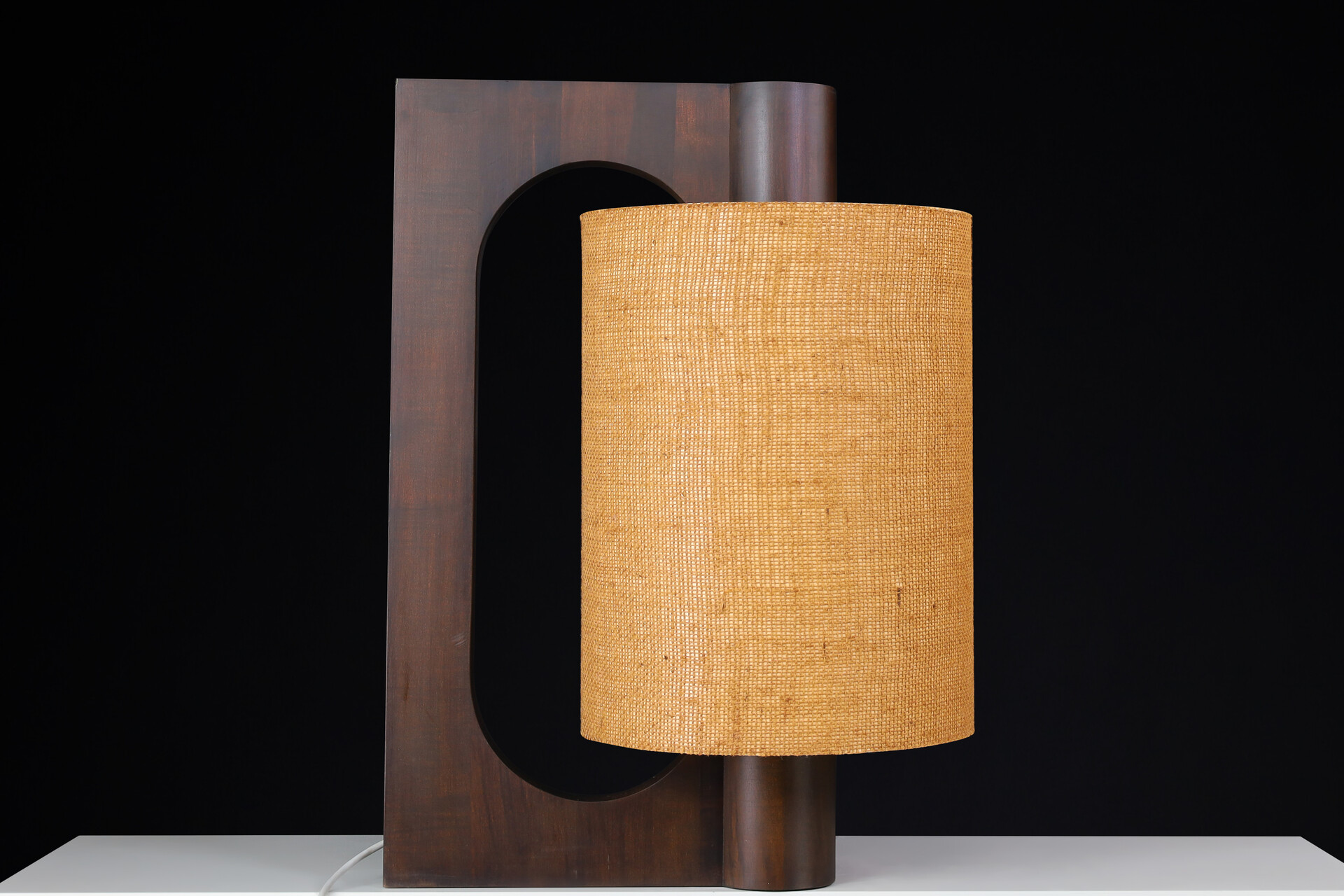 Mid century modern Vladimír Nývlt Solid Wood Table Lamp, Praque 1970s Late-20th century