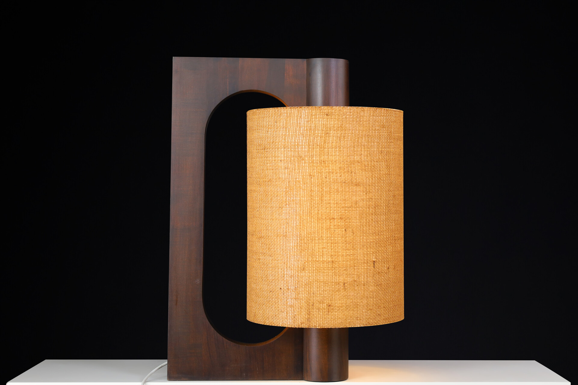 Mid century modern Vladimír Nývlt Solid Wood Table Lamp, Praque 1970s Late-20th century