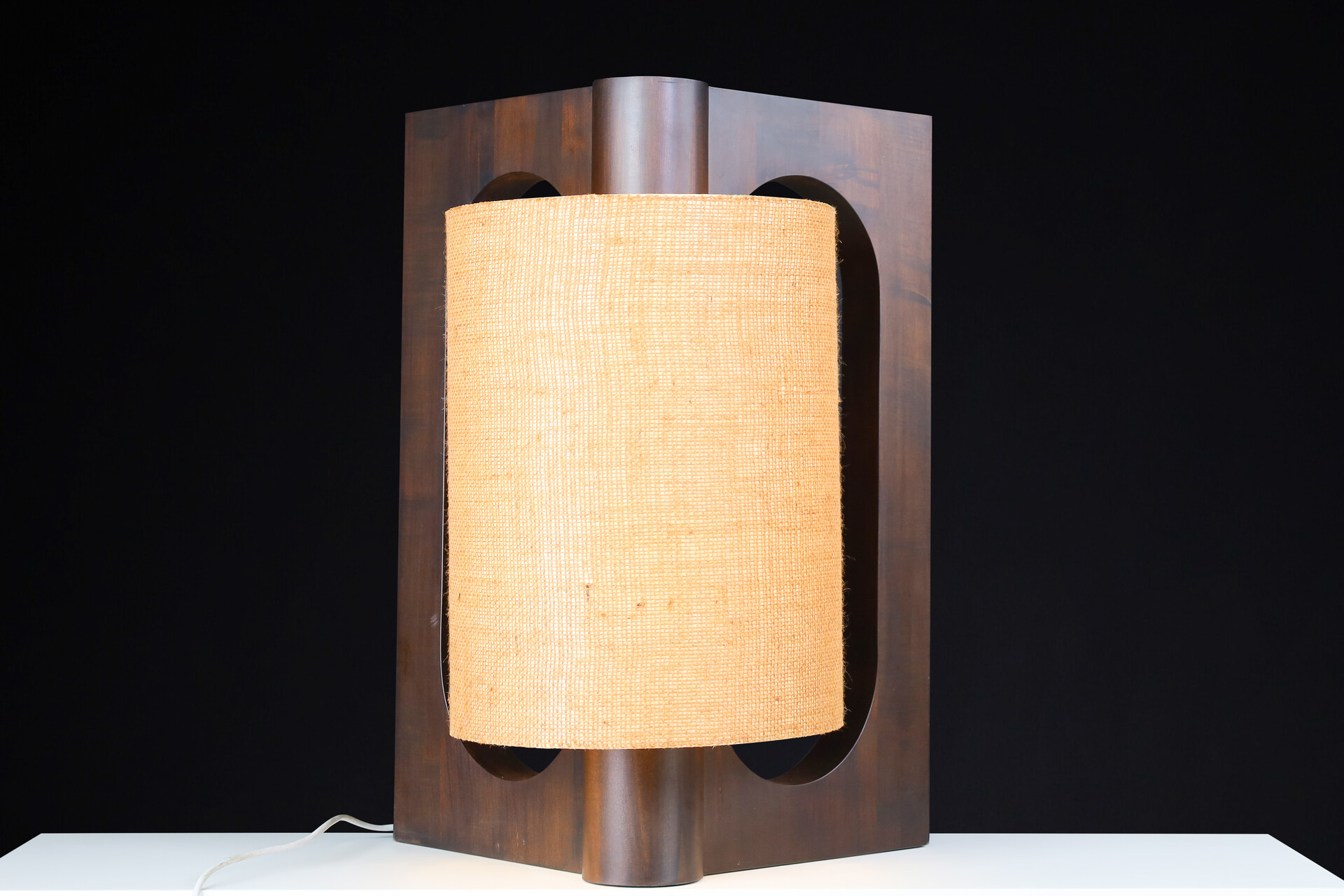 Mid century modern Vladimír Nývlt Solid Wood Table Lamp, Praque 1970s Late-20th century