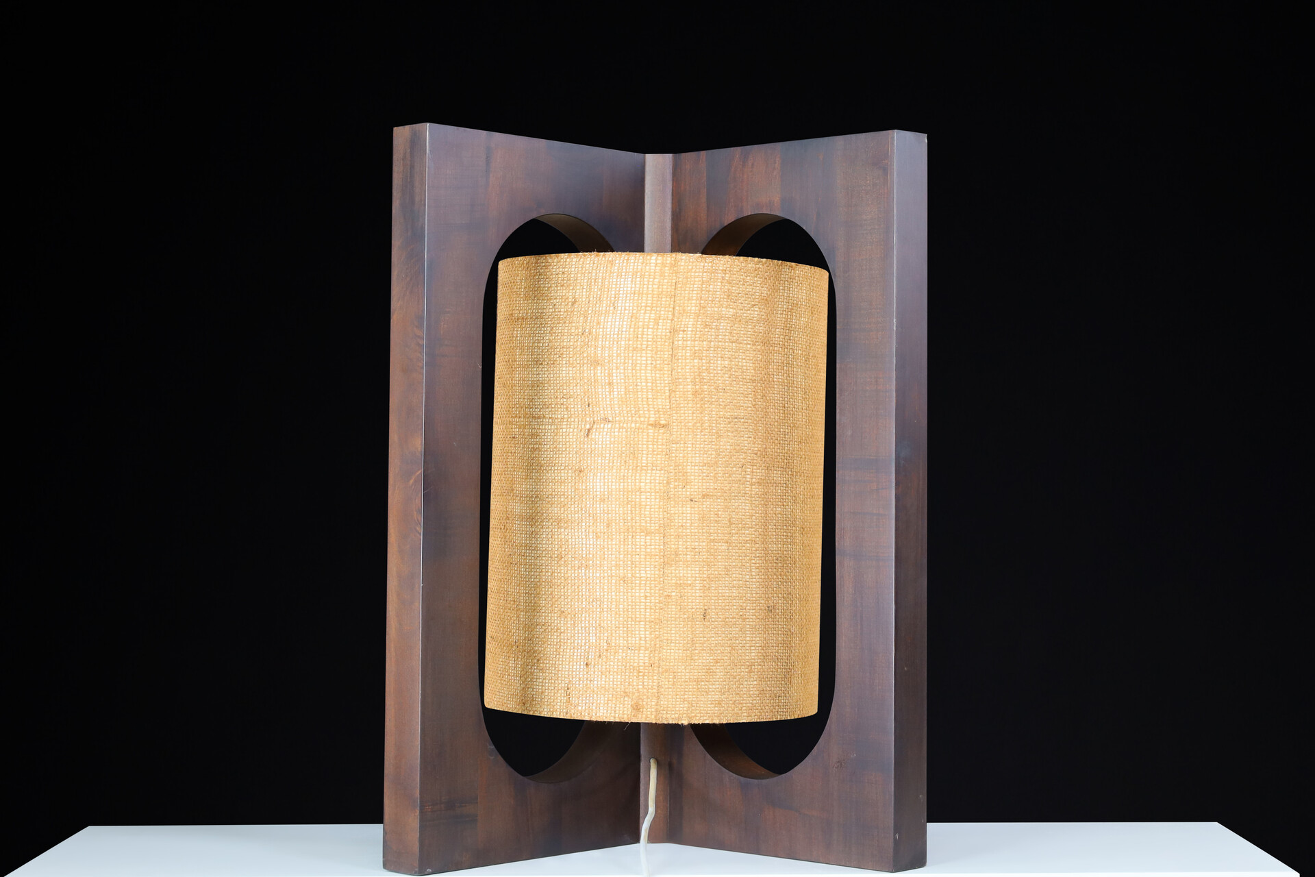 Mid century modern Vladimír Nývlt Solid Wood Table Lamp, Praque 1970s Late-20th century