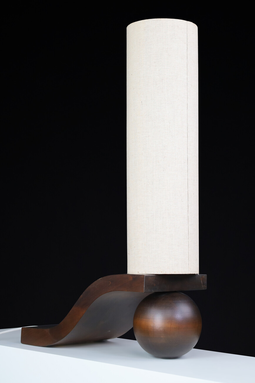 Mid century modern Vladimír Nývlt Solid Wood Table Lamp, Praque 1970s Late-20th century