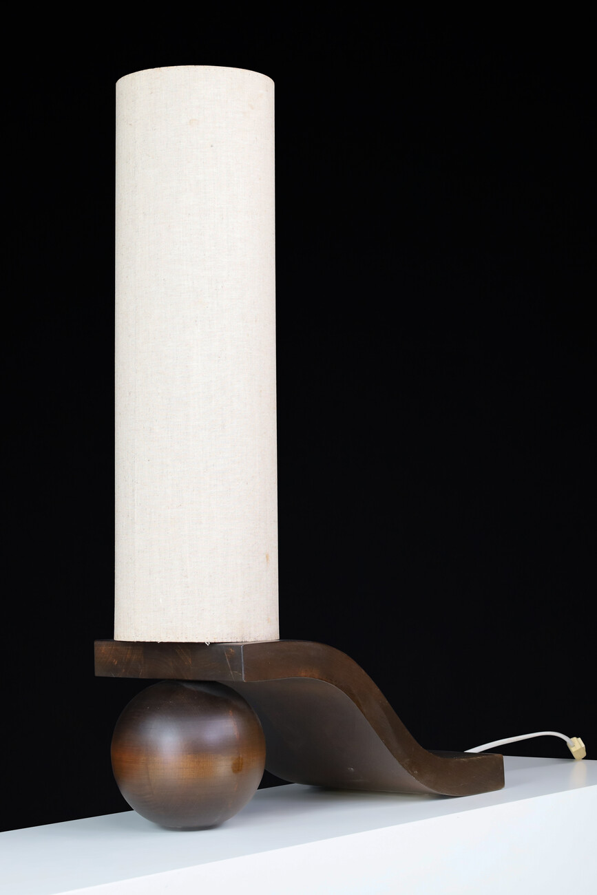 Mid century modern Vladimír Nývlt Solid Wood Table Lamp, Praque 1970s Late-20th century