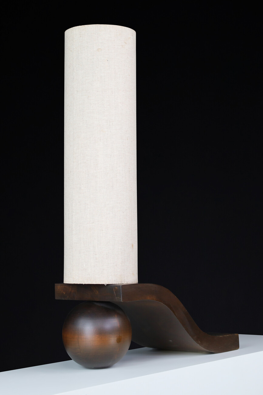 Mid century modern Vladimír Nývlt Solid Wood Table Lamp, Praque 1970s Late-20th century