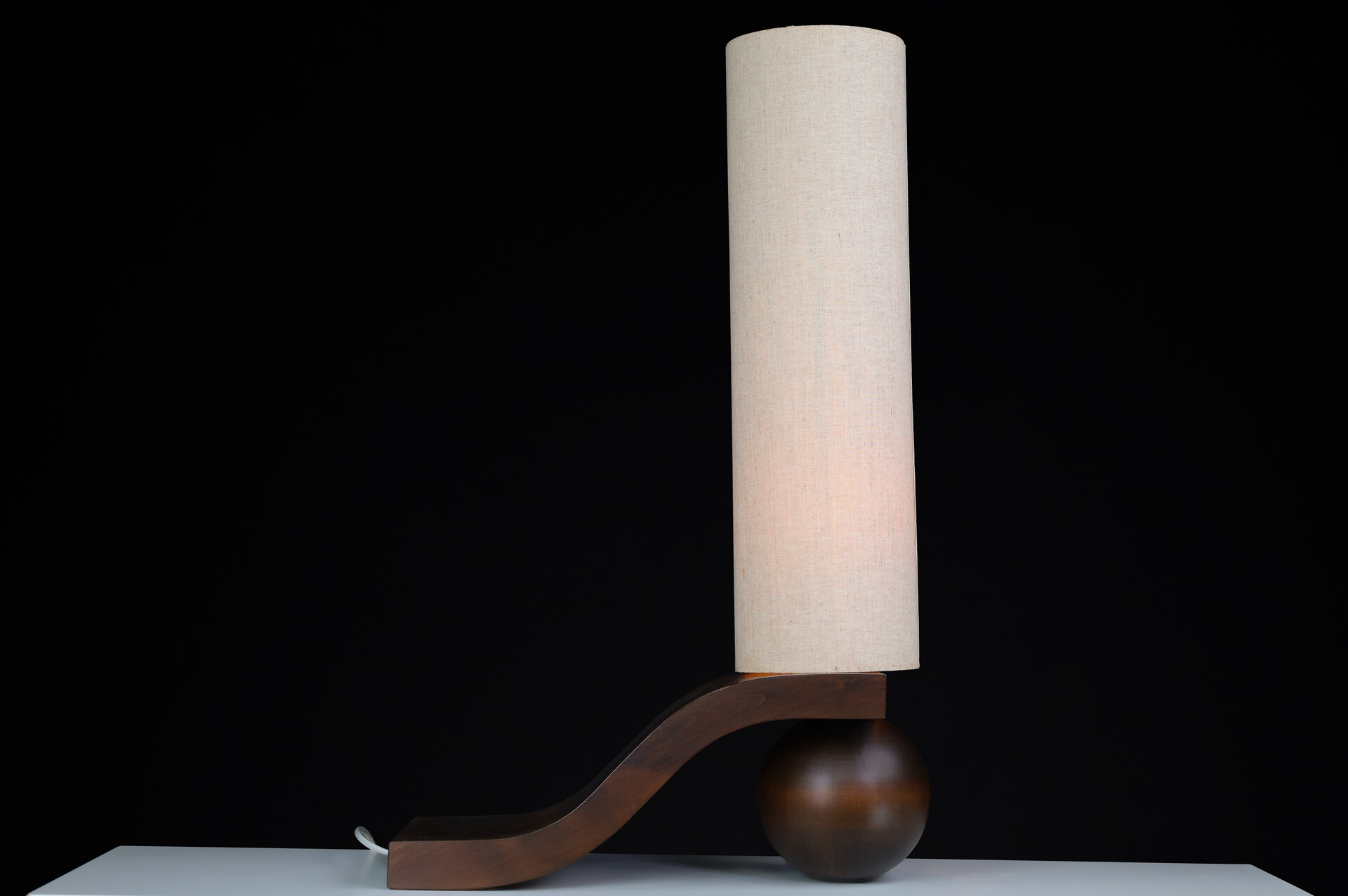 Mid century modern Vladimír Nývlt Solid Wood Table Lamp, Praque 1970s Late-20th century
