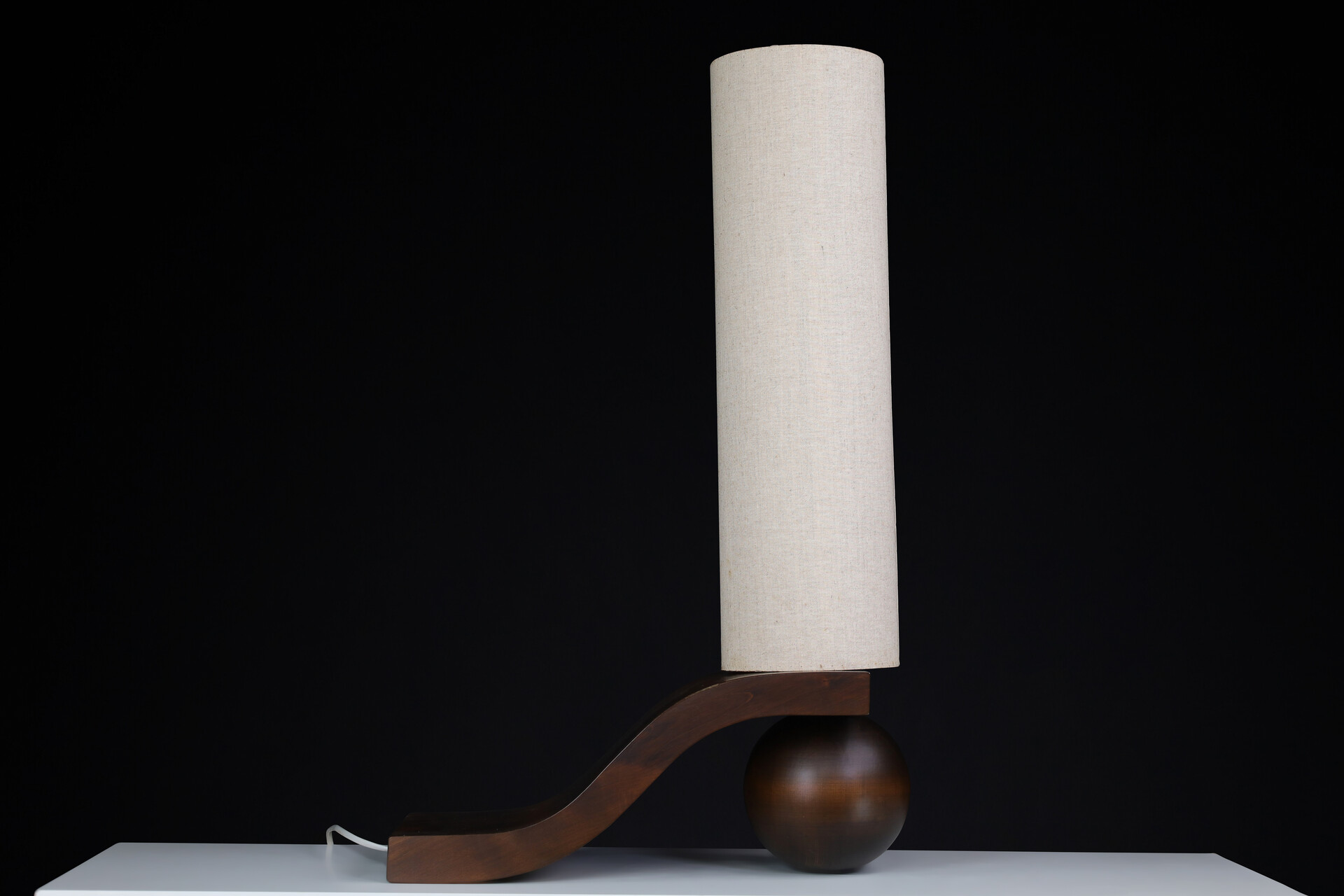 Mid century modern Vladimír Nývlt Solid Wood Table Lamp, Praque 1970s Late-20th century