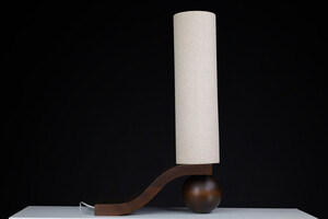 Mid century modern Vladimír Nývlt Solid Wood Table Lamp, Praque 1970s Late-20th century