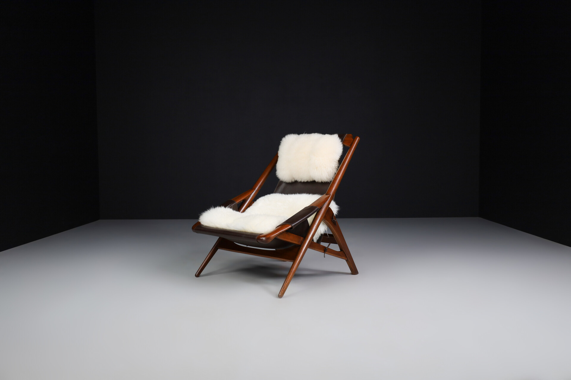 Mid century modern W.D. Andersag Lounge Chairs Teak and Leather, Italy 1959 Mid-20th century