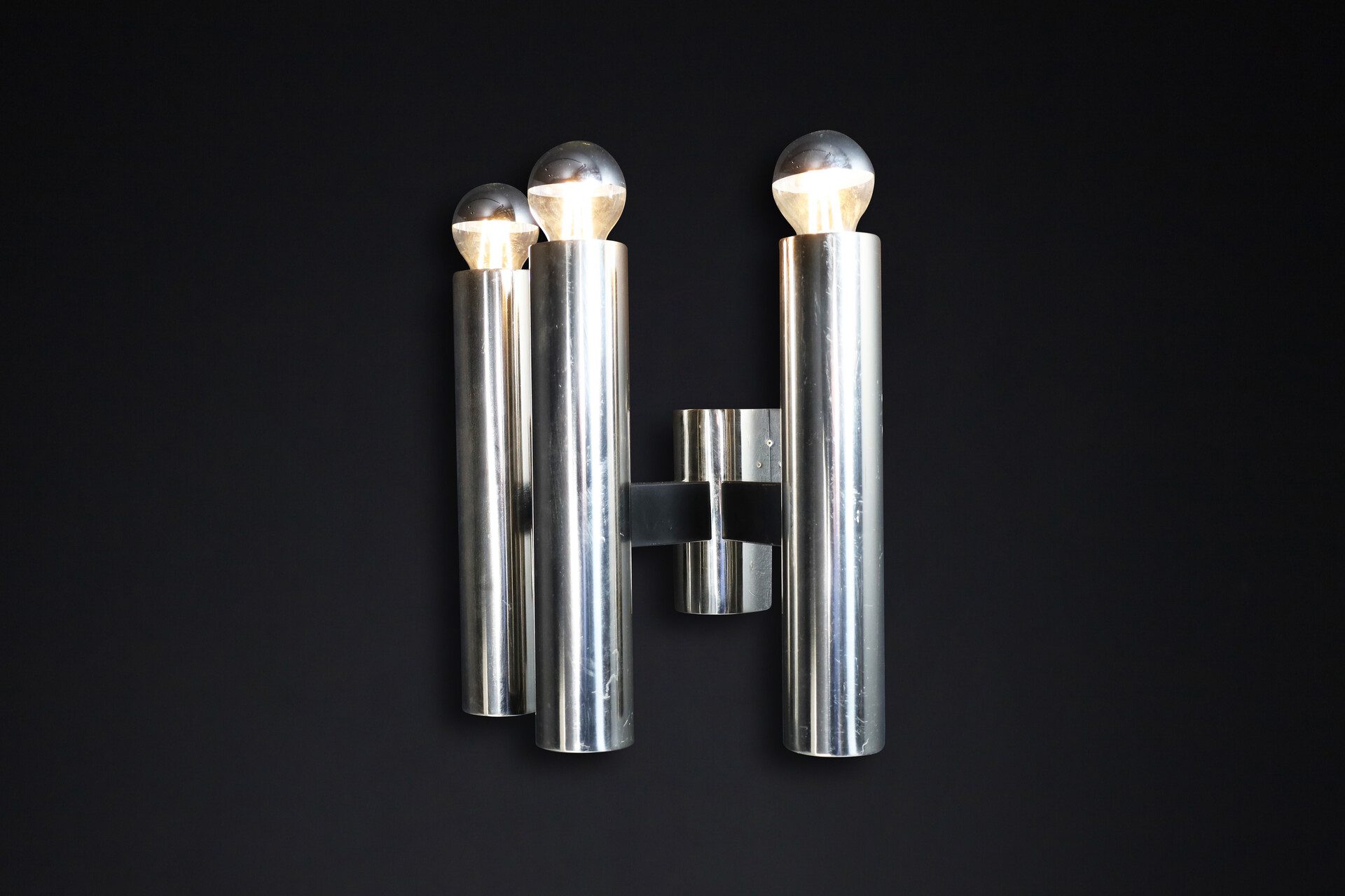 Mid century modern Wall lights, chromed metal , Germany 1970s Mid-20th century