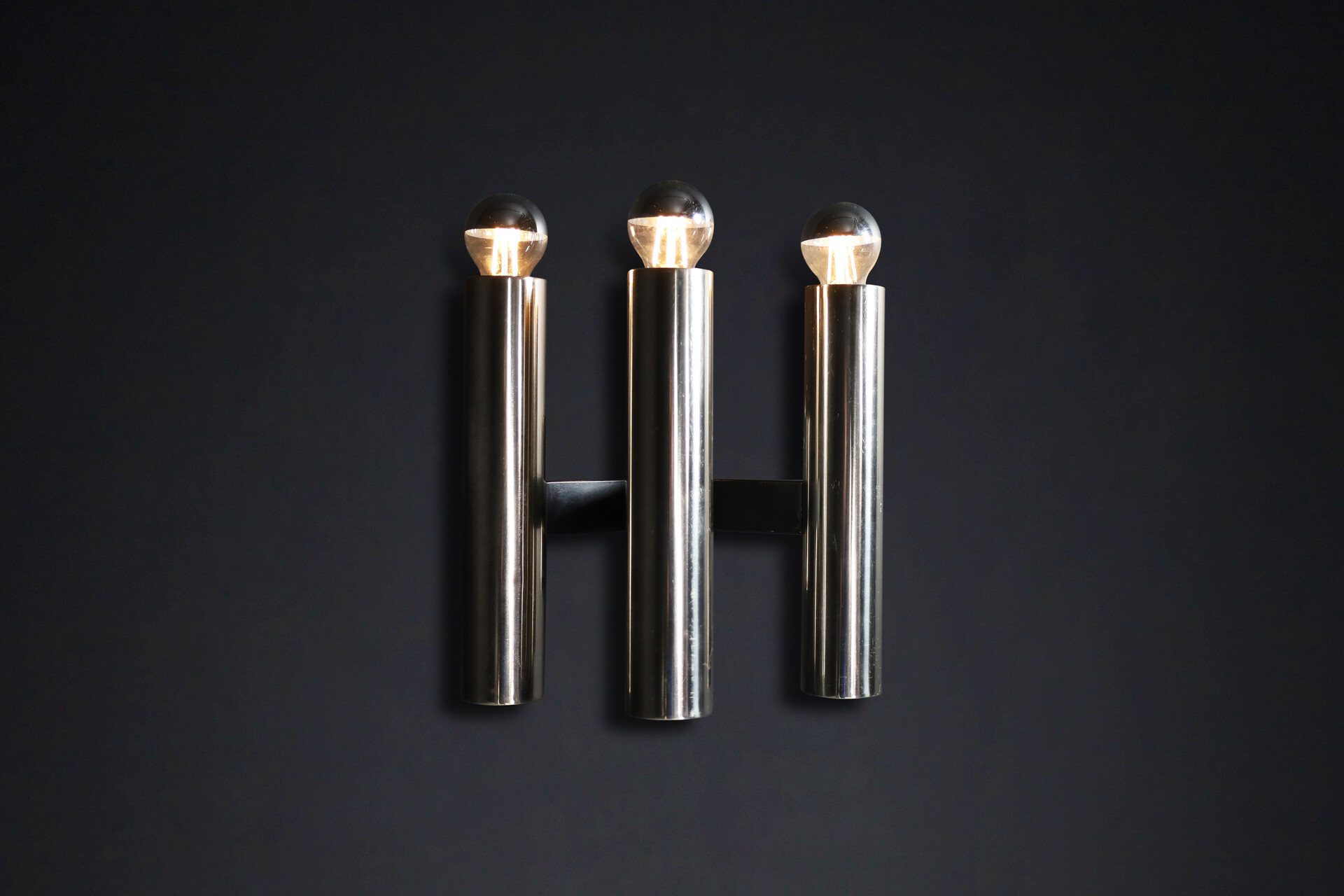 Mid century modern Wall lights, chromed metal , Germany 1970s Mid-20th century