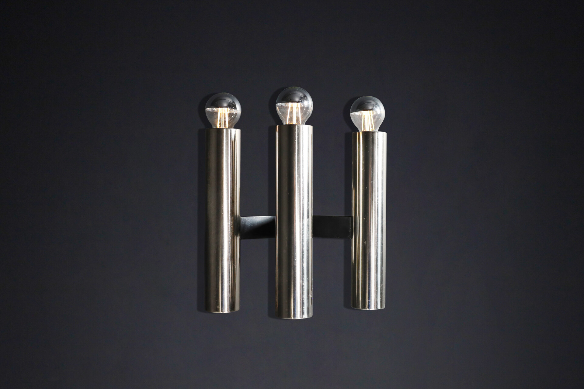 Mid century modern Wall lights, chromed metal , Germany 1970s Mid-20th century