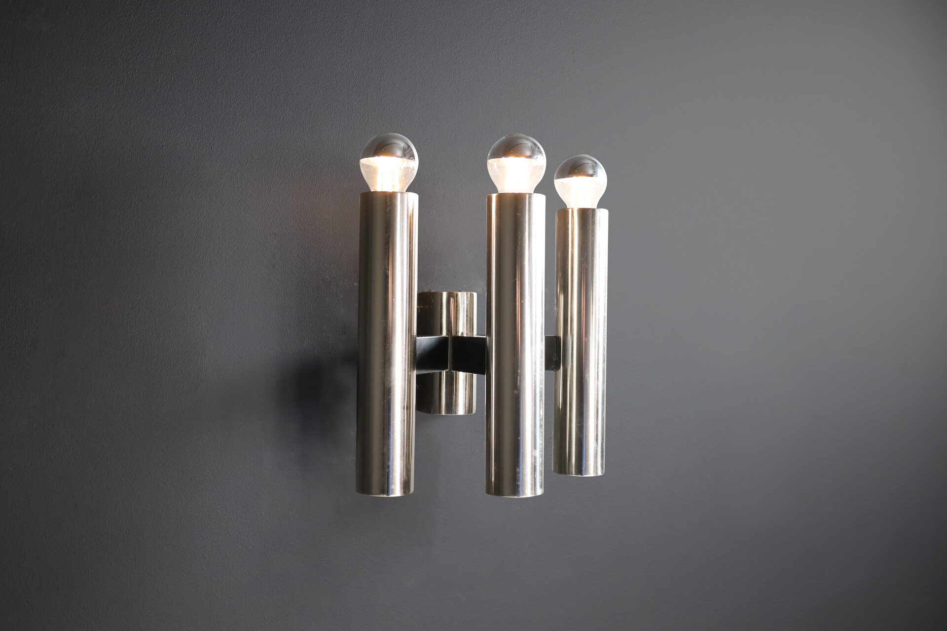 Mid century modern Wall lights, chromed metal , Germany 1970s Mid-20th century
