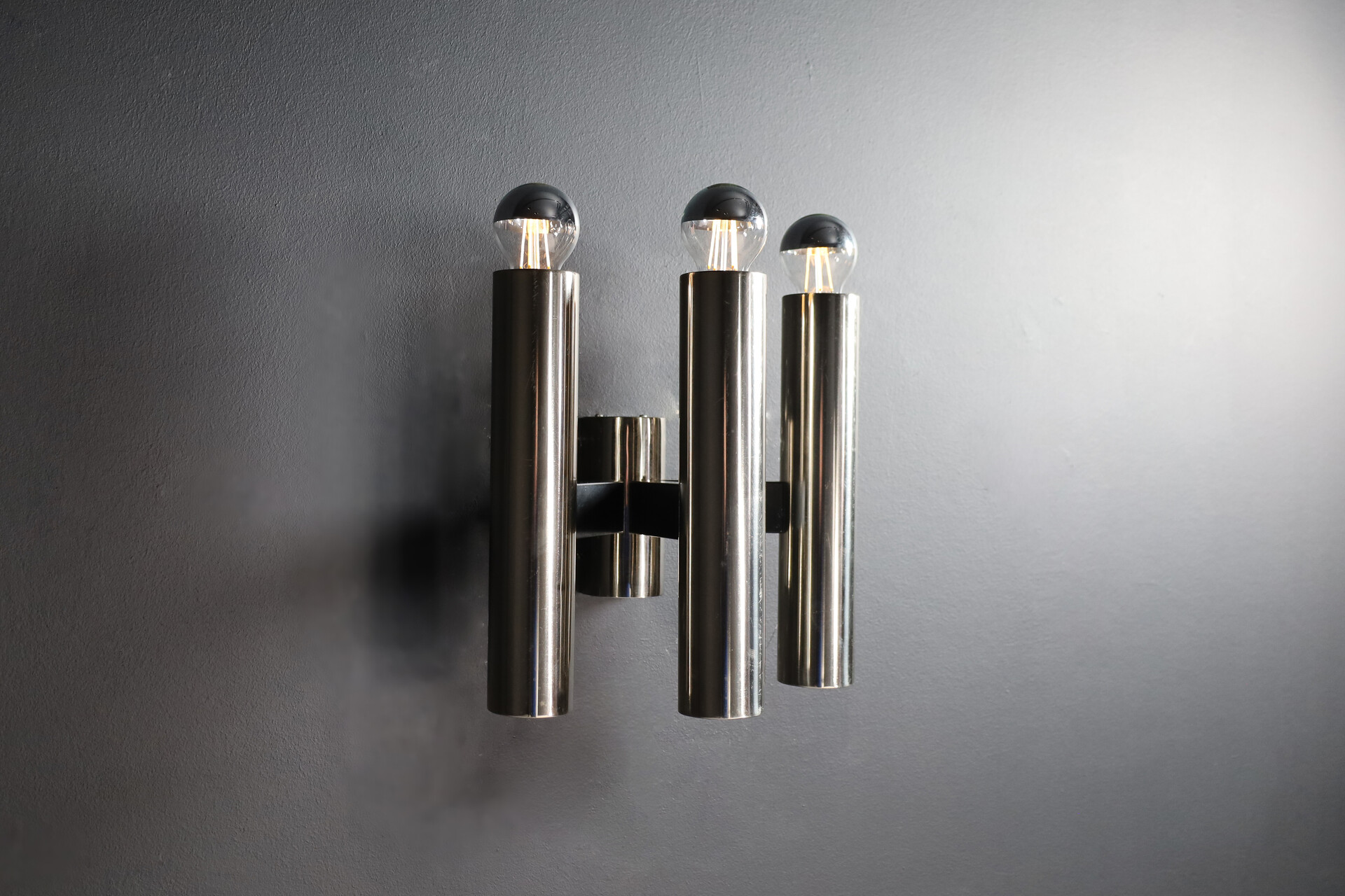Mid century modern Wall lights, chromed metal , Germany 1970s Mid-20th century