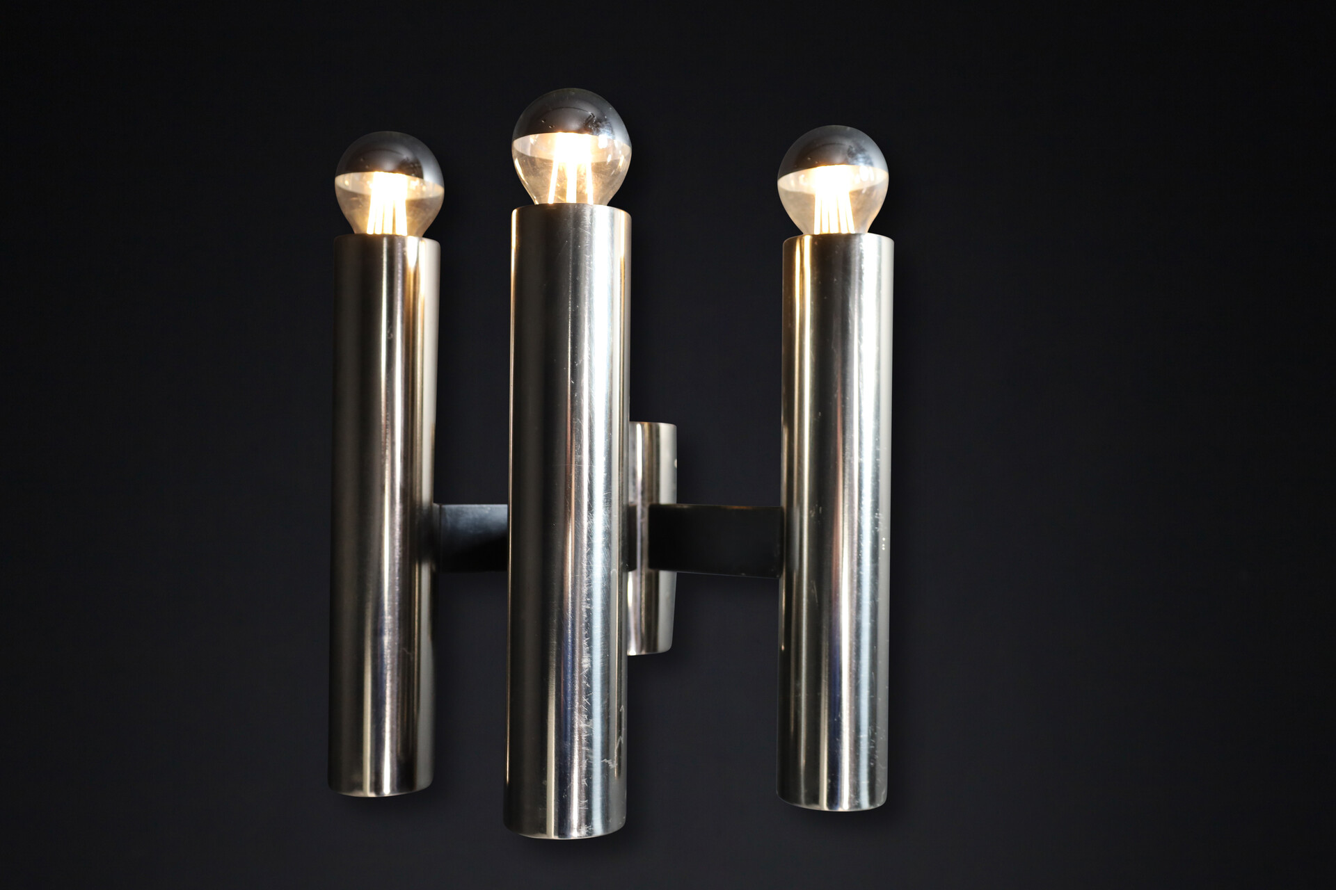 Mid century modern Wall lights, chromed metal , Germany 1970s Mid-20th century