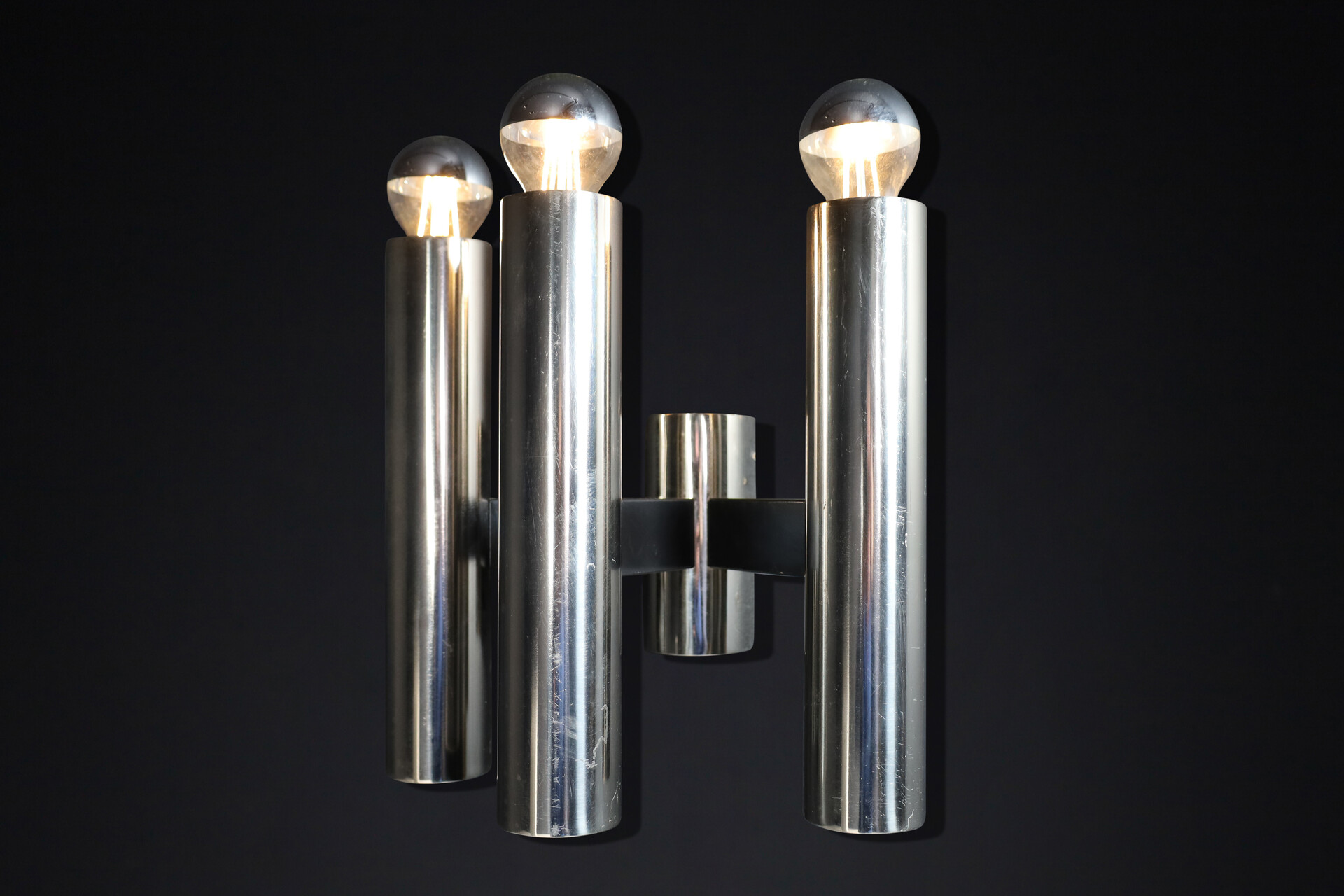 Mid century modern Wall lights, chromed metal , Germany 1970s Mid-20th century