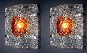 Mid century modern Walllights/sconces by Mazzega Murano Italy 1970s. Late-20th century