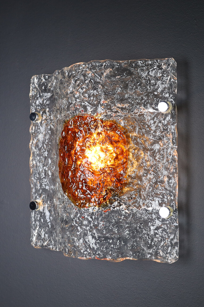 Mid century modern Walllights/sconces by Mazzega Murano Italy 1970s. Late-20th century