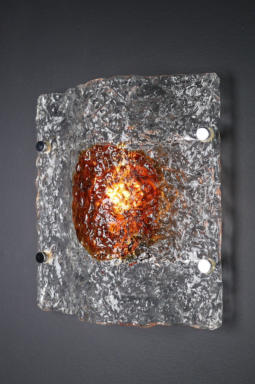 Mid century modern Walllights/sconces by Mazzega Murano Italy 1970s. Late-20th century