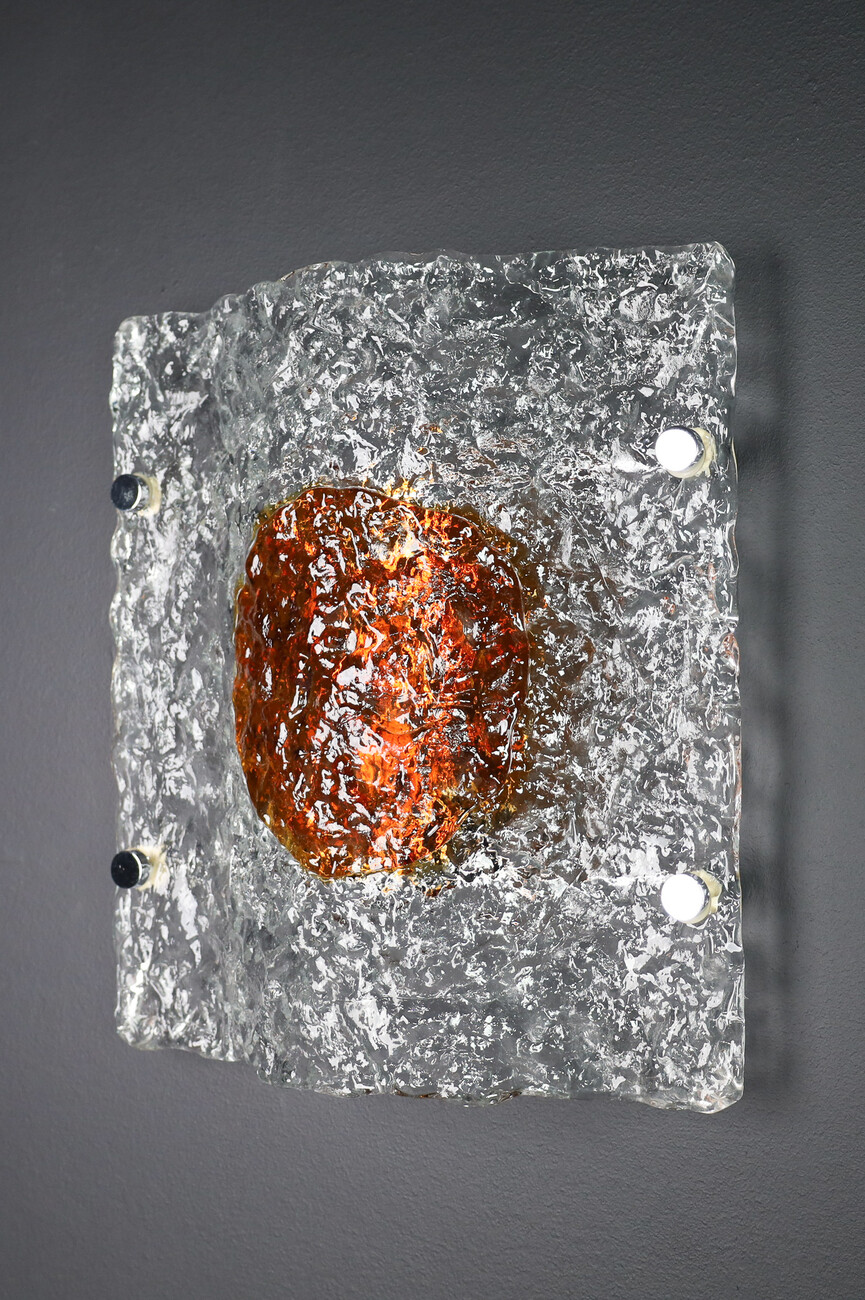 Mid century modern Walllights/sconces by Mazzega Murano Italy 1970s. Late-20th century