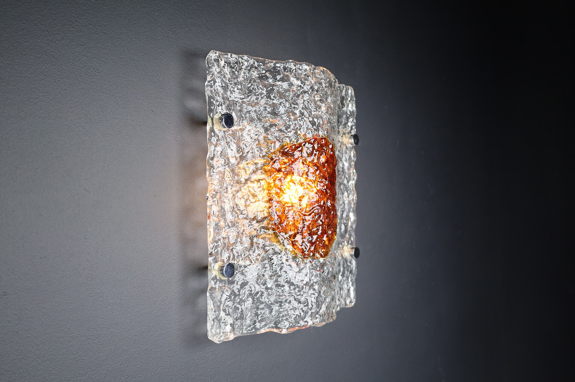 Mid century modern Walllights/sconces by Mazzega Murano Italy 1970s. Late-20th century