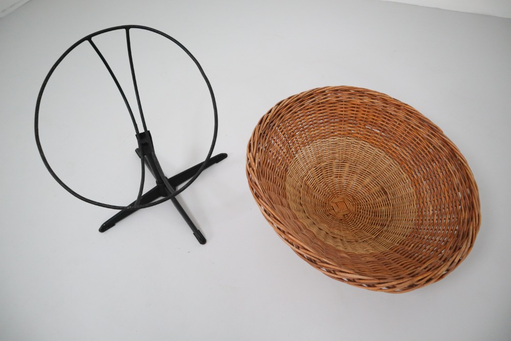 Mid century modern Wicker 6 x Mid-Century French Wicker Turning Chair Mid-20th century