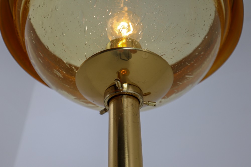 Mid-Century Modernist Brass Floor Lamps with Hand-Blown Glass, 1960s Mid-20th century