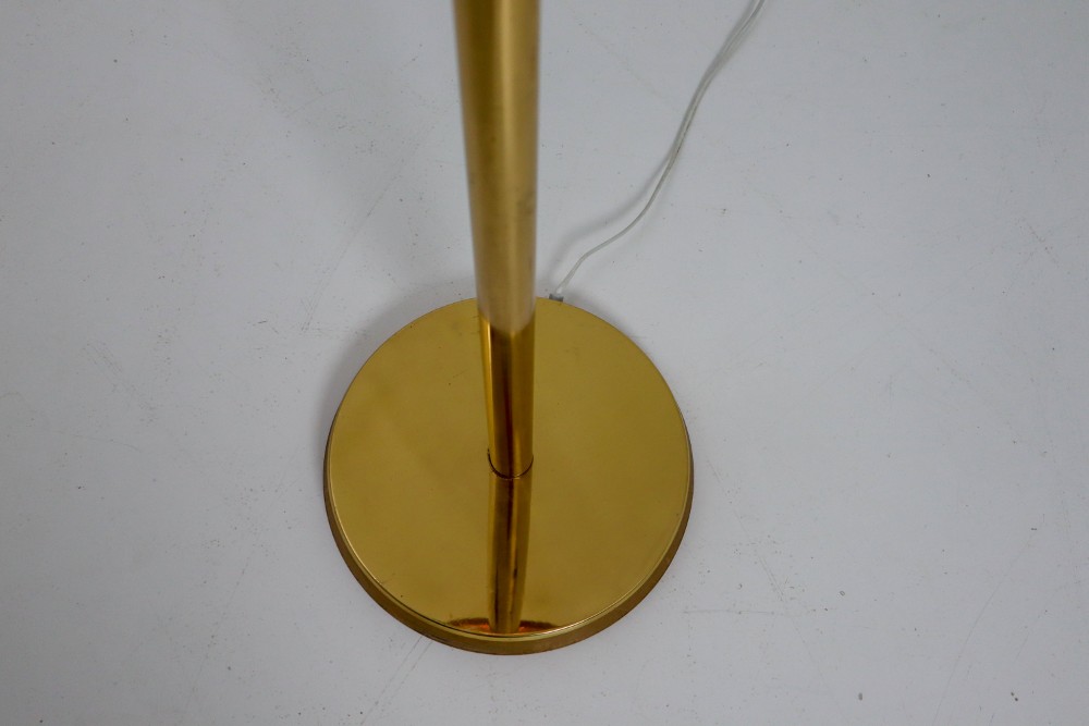 Mid-Century Modernist Brass Floor Lamps with Hand-Blown Glass, 1960s Mid-20th century