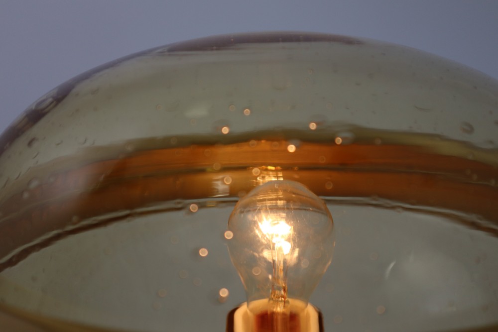 Mid-Century Modernist Brass Floor Lamps with Hand-Blown Glass, 1960s Mid-20th century