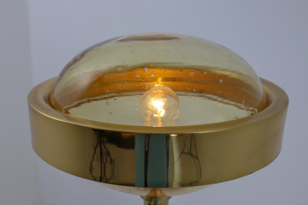 Mid-Century Modernist Brass Floor Lamps with Hand-Blown Glass, 1960s Mid-20th century