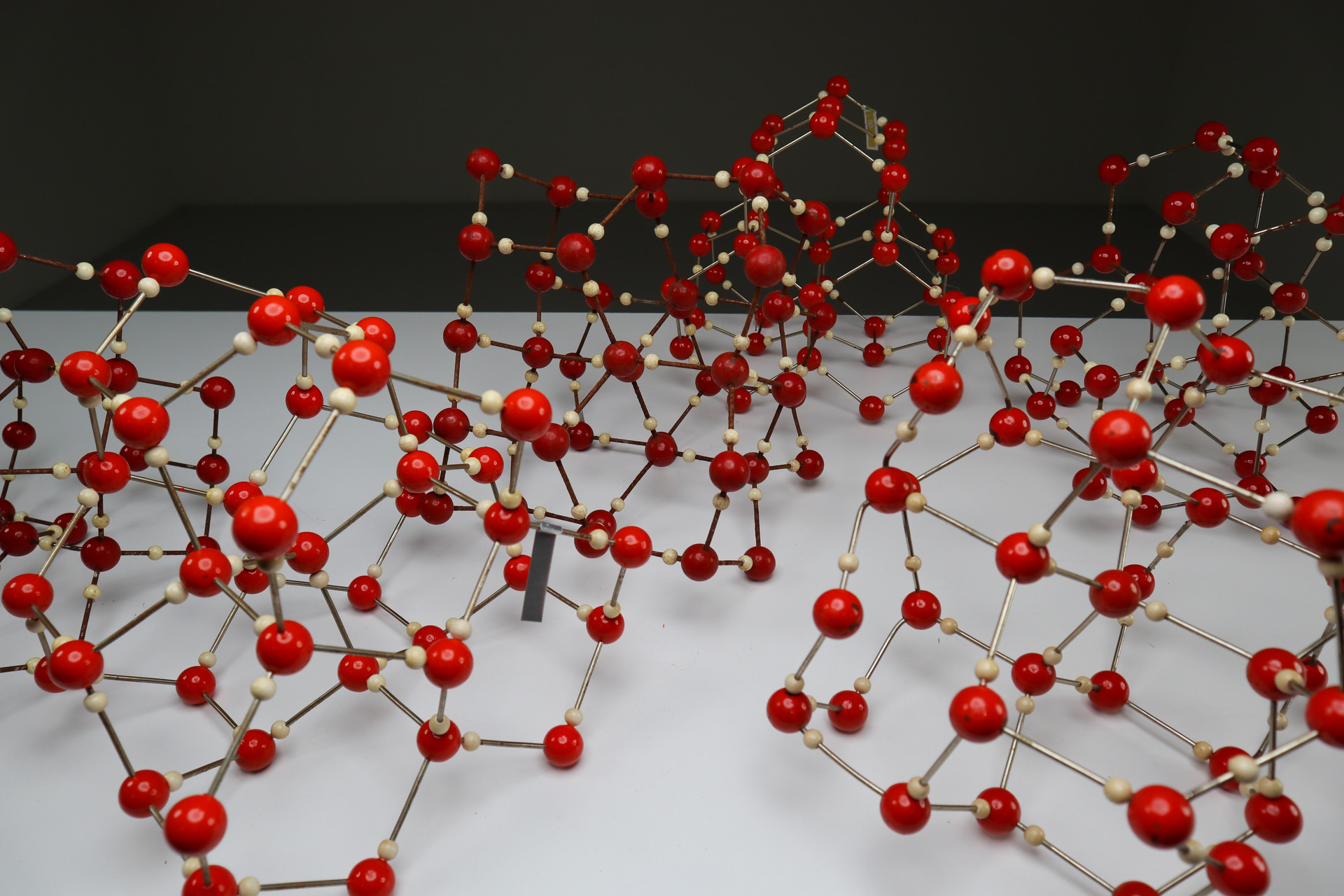 Mid-Century Molecular Structure from Prague in red Mid-20th century