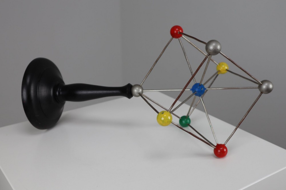 Mid-Century Scientific Crystal Model on Wooden Base