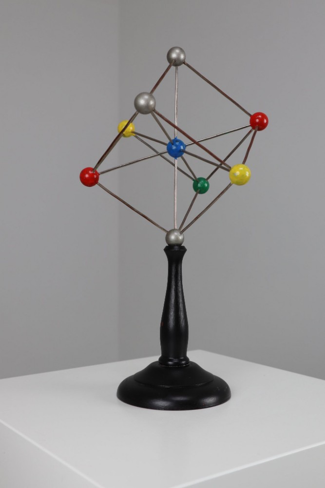 Mid-Century Scientific Crystal Model on Wooden Base