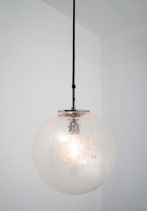 Midcentury Bubble Glass Globe Pendant by Glashütte Limburg , Germany, 1970s