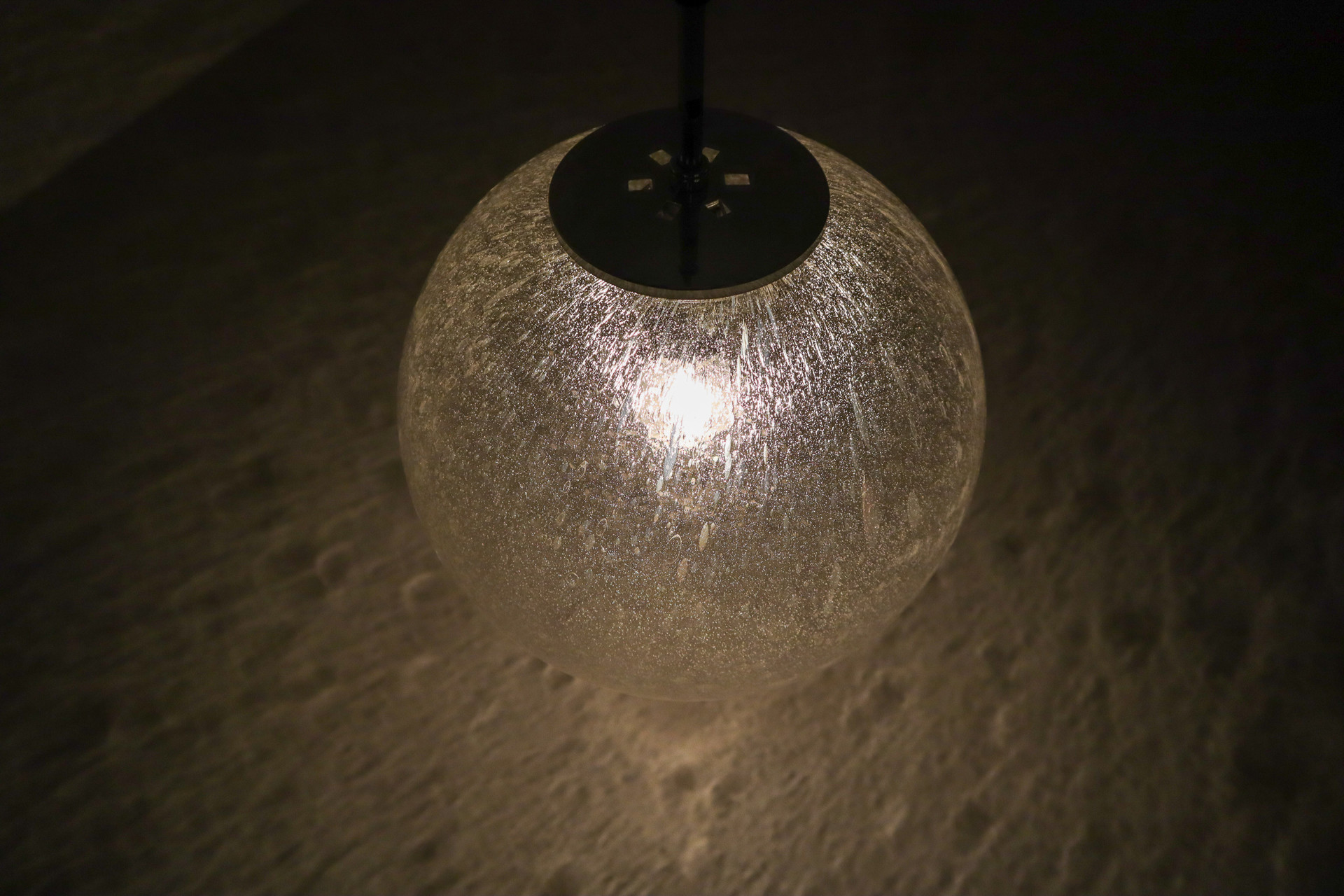 Midcentury Bubble Glass Globe Pendant by Glashütte Limburg , Germany, 1970s
