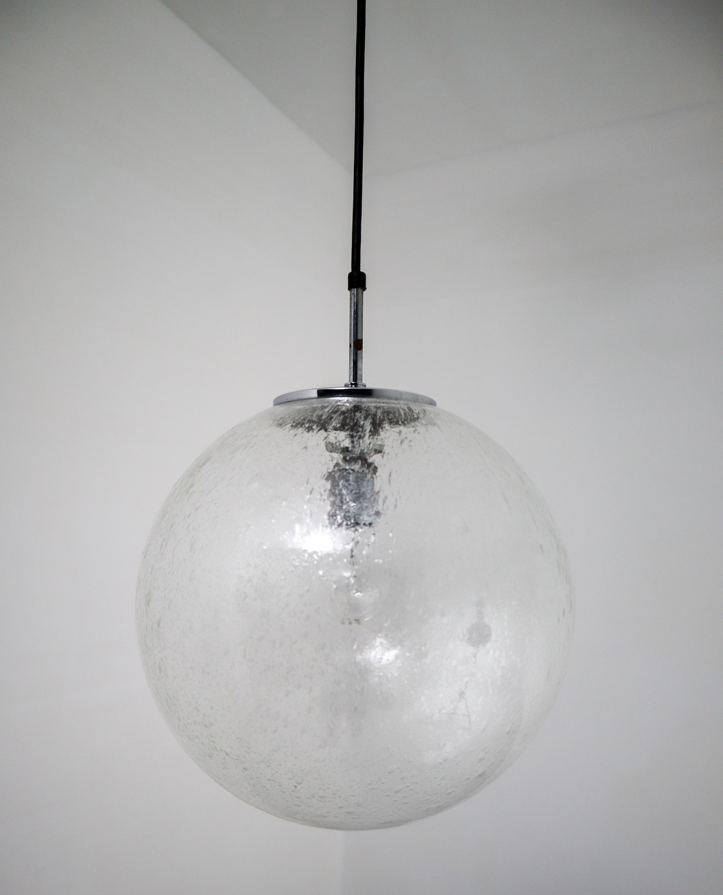 Midcentury Bubble Glass Globe Pendant by Glashütte Limburg , Germany, 1970s