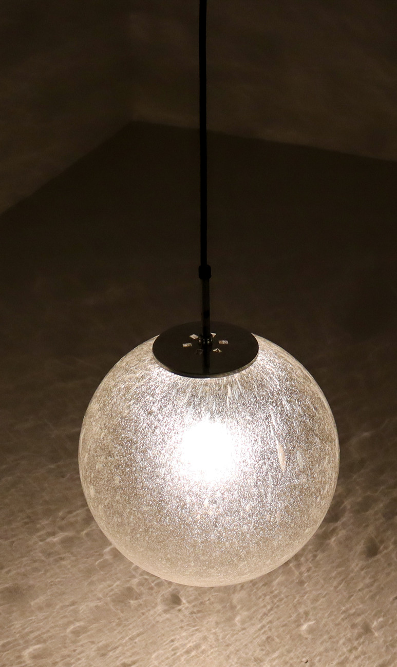 Midcentury Bubble Glass Globe Pendant by Glashütte Limburg , Germany, 1970s