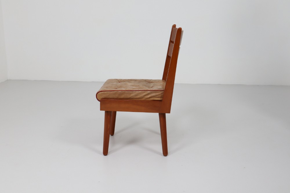Midcentury Chairs in Walnut and Leather, Austria, 1950s Mid-20th century