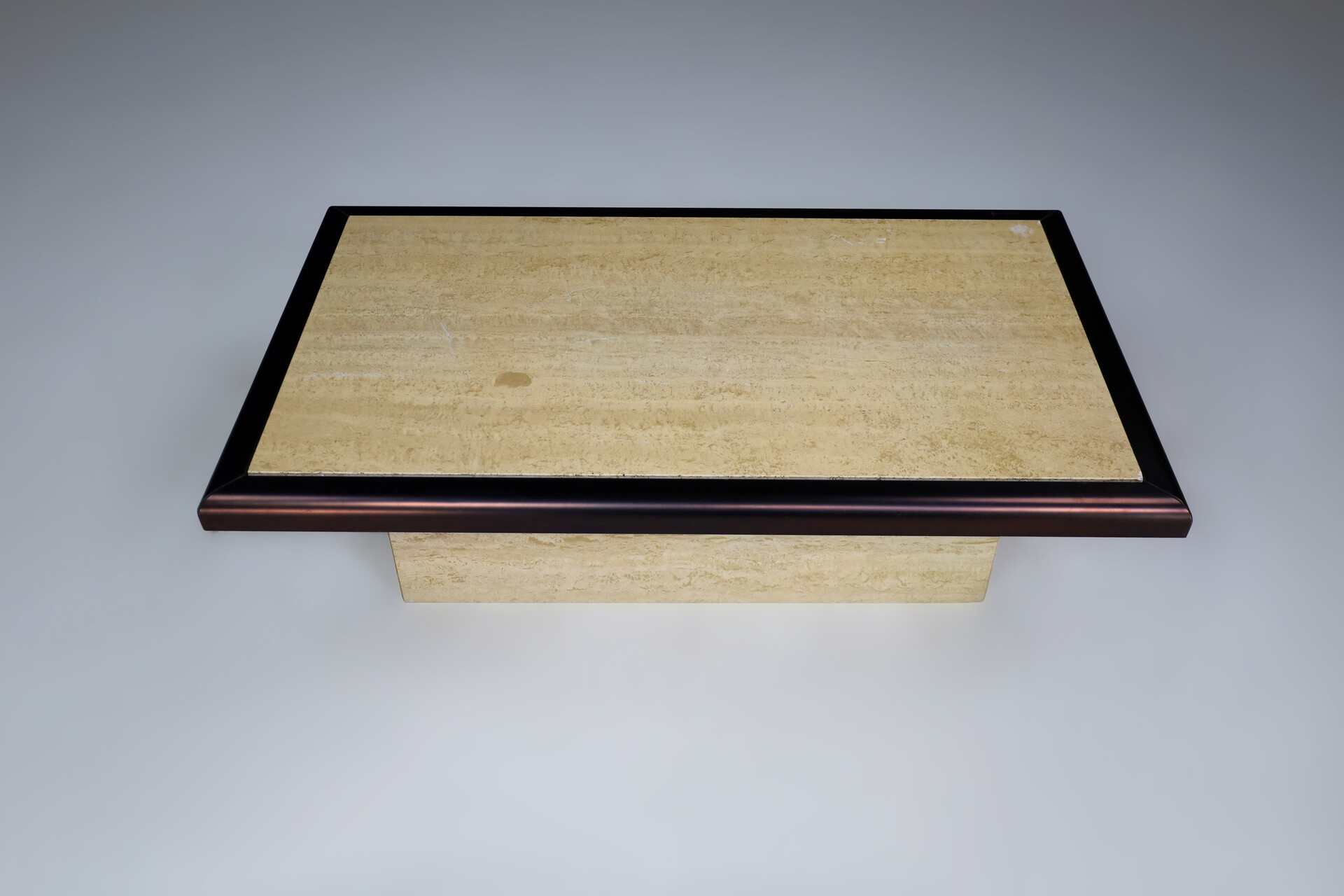 Midcentury Hollywood Regency Travertin Coffee Table Italy 1970s Late-20th century