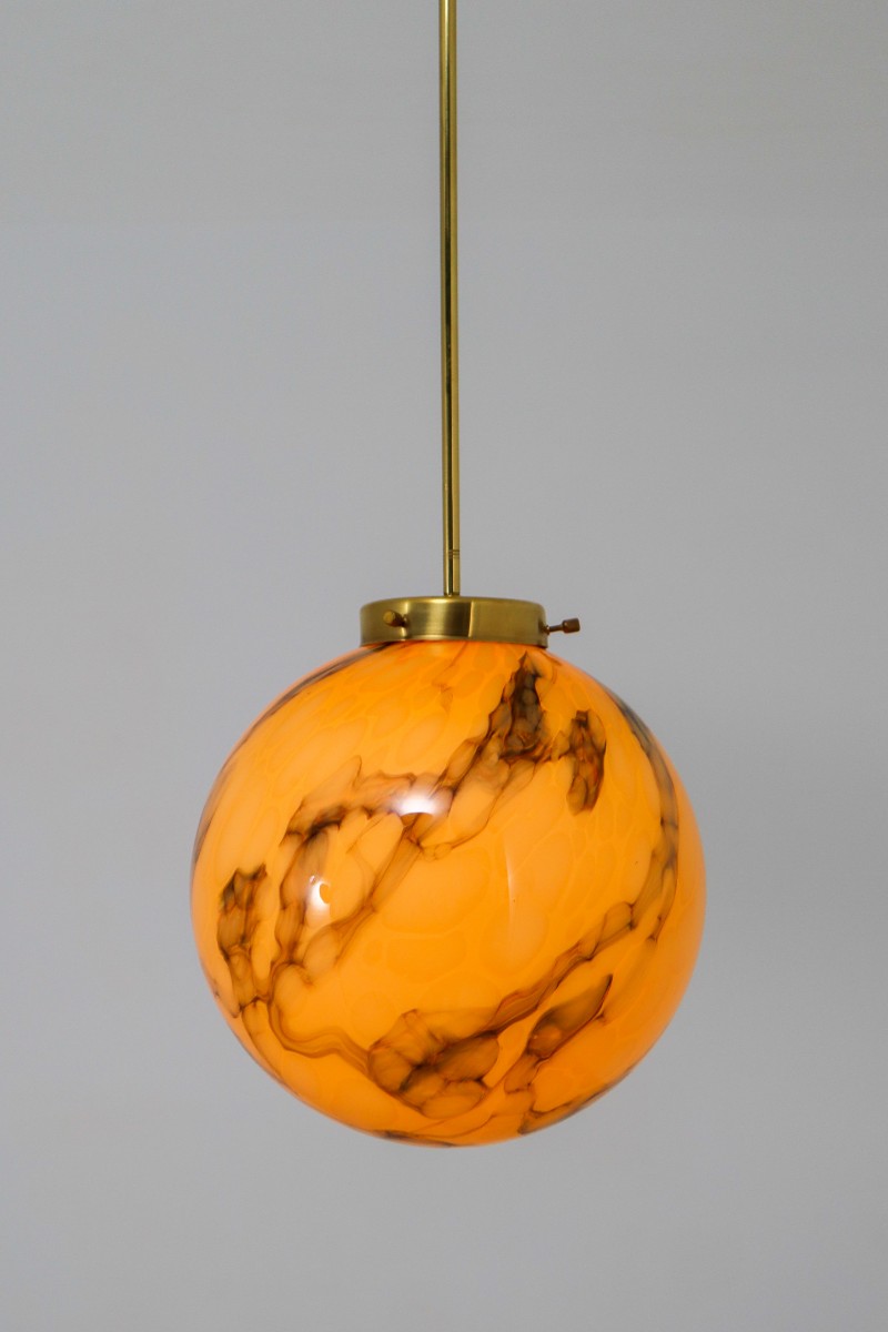  Midcentury Marble look Glass Pendant Lamp, 1960s Mid-20th Century Mid-20th century