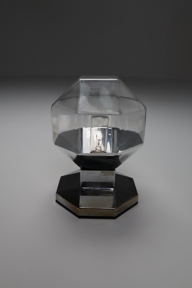 Midcentury Motoko Ishii Sconces Chrome-Plated Metal and Silver Plated Glass