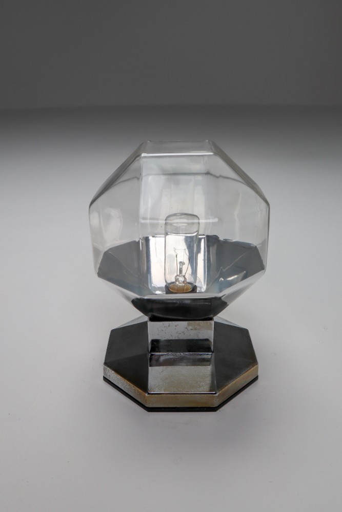 Midcentury Motoko Ishii Sconces Chrome-Plated Metal and Silver Plated Glass