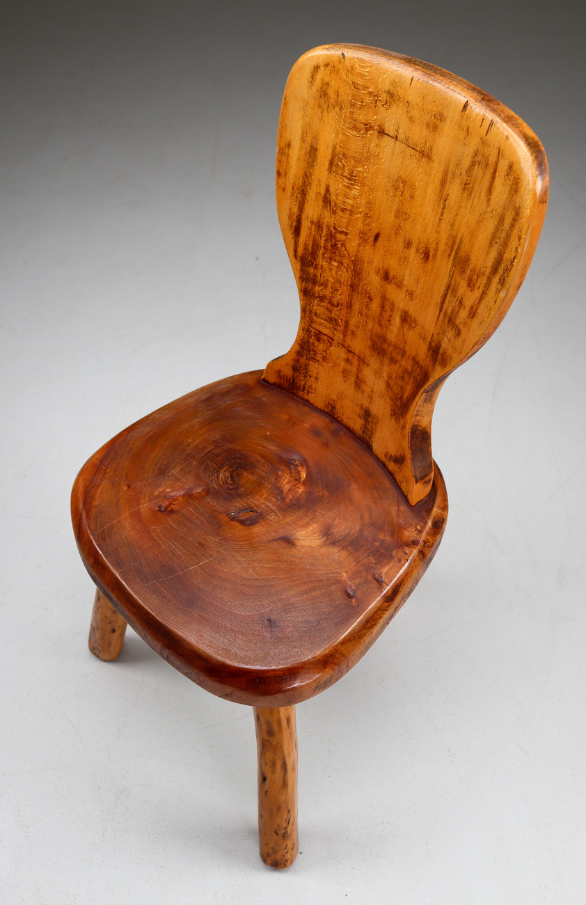 Midcentury Primitive wood Chairs France 1960s Mid-20th century