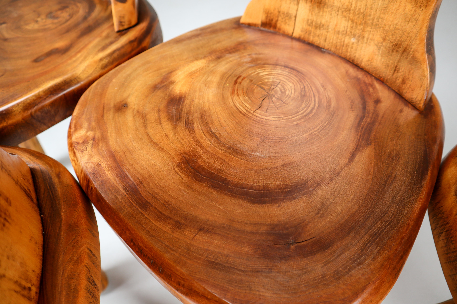 Midcentury Primitive wood Chairs France 1960s Mid-20th century