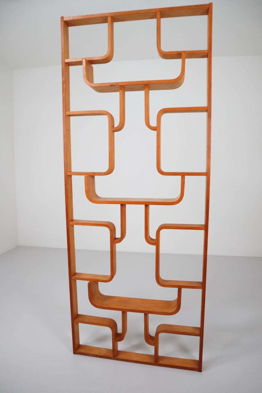 Midcentury Room Divider in Blond Bentwood, circa 1960s Mid-20th century