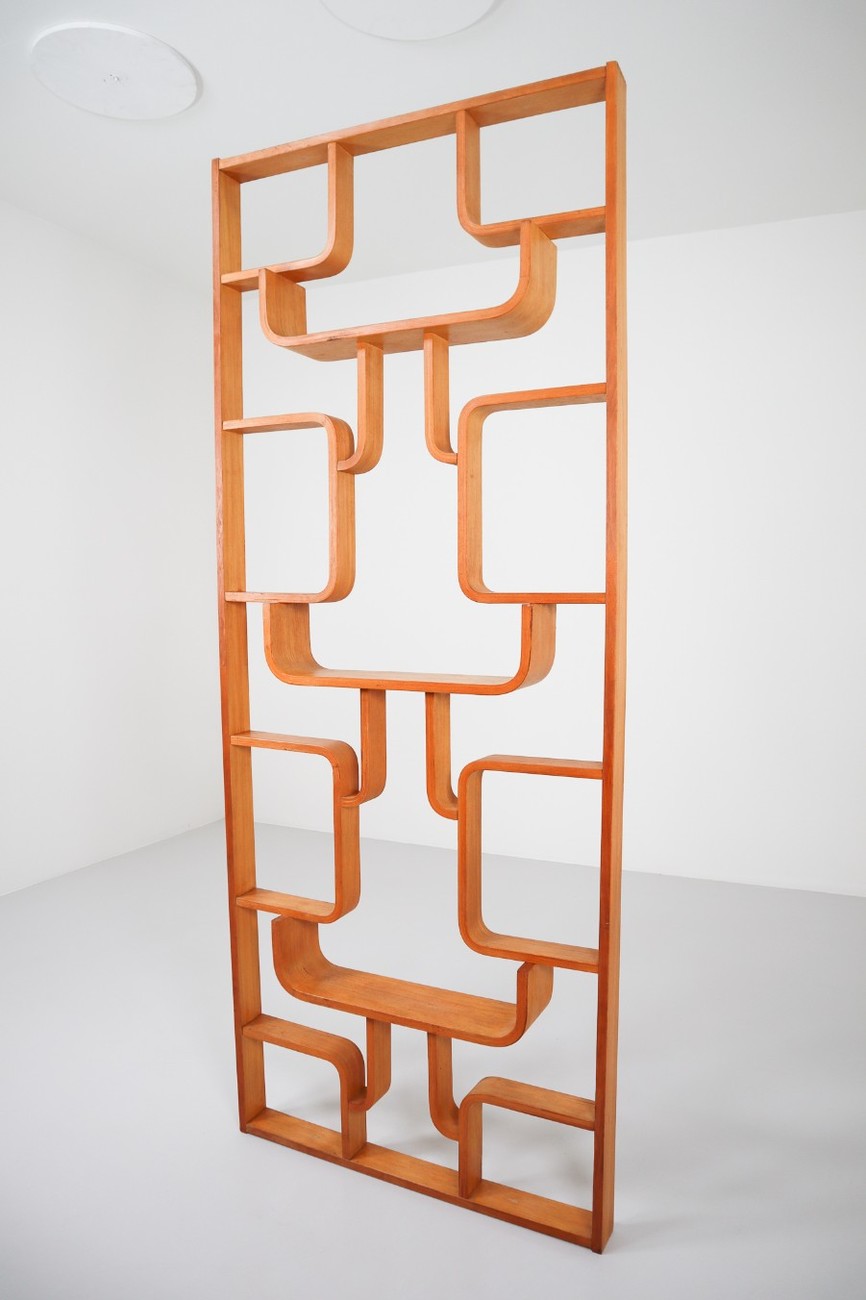 Midcentury Room Divider in Blond Bentwood, circa 1960s Mid-20th century