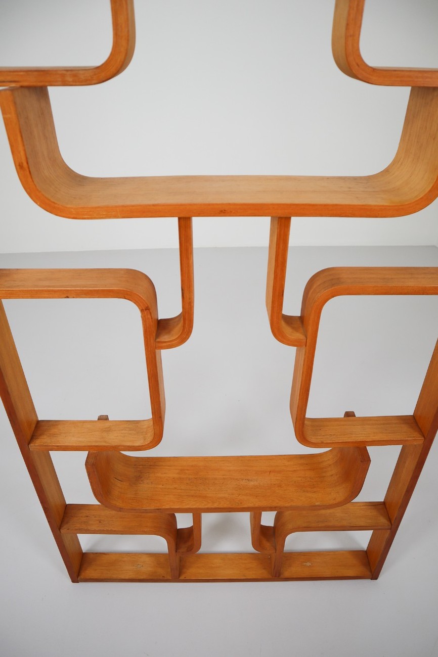 Midcentury Room Divider in Blond Bentwood, circa 1960s Mid-20th century