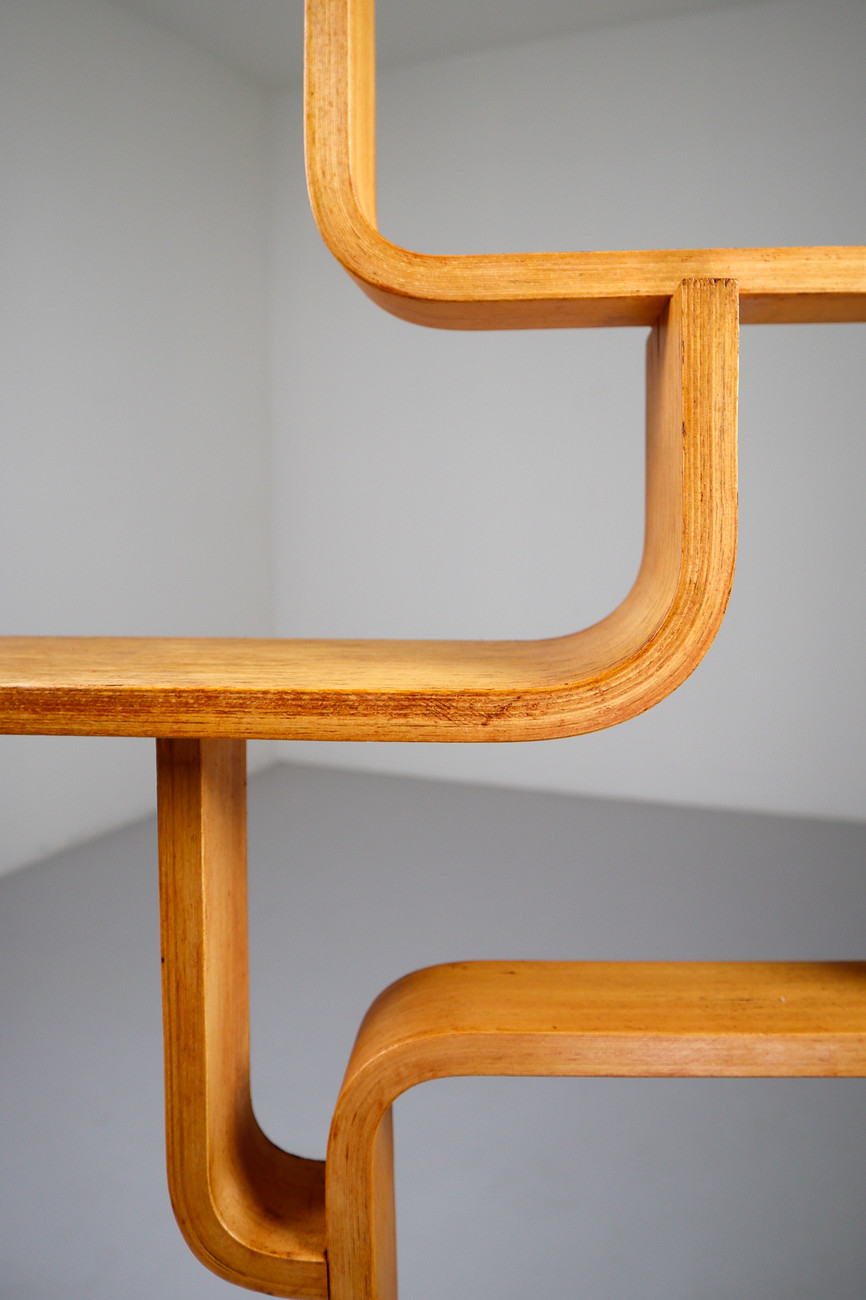 Midcentury Room Divider in Blond Bentwood, Czech Republic 1960s Mid-20th century